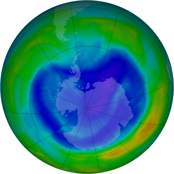 Antarctic ozone map for 05 September 2008